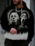 Men's Scary Skeleton Print Casual Hoodie, Fall/Winter - MapleCo