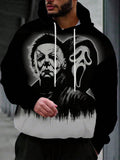 Men's Scary Skeleton Print Casual Hoodie, Fall/Winter - MapleCo