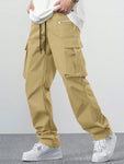 Manfinity Hypemode Loose Fit Men's Cargo Pants With Flap Pockets And Side Drawstring Waist