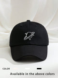 1pc Embroidered Planet Decoration Baseball Cap, Breathable Adjustable Golf Sun Hat, Unisex Summer Fashion