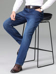 Manfinity Homme Men's Casual Water Washed Fleece Lined Denim Jeans, Autumn/Winter