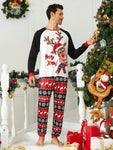 Men's Christmas Pajamas Set, Holiday Party Family Matching Reindeer - MapleCo