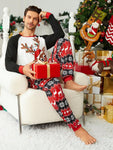 Men's Christmas Pajamas Set, Holiday Party Family Matching Reindeer - MapleCo