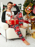 Men's Christmas Pajamas Set, Holiday Party Family Matching Reindeer - MapleCo