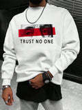 Men's Casual Letter Print Round Neck Long Sleeve Loose Sweatshirt For Spring Autumn