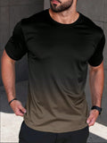 Manfinity Homme Men Ombre Casual Daily Wear Short Sleeve T-Shirt For Spring/Summer