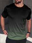 Manfinity Homme Men Ombre Casual Daily Wear Short Sleeve T-Shirt For Spring/Summer