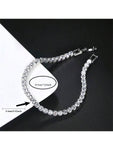 1pc Cubic Zirconia Inlaid Tennis Chain Bracelet, Hip-Hop Jewelry Gift Unisex, Suitable For Daily Parties Halloween