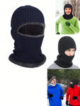 Ski Mask For Men Winter Knitted Windproof Neck Full Face Mask Balaclava Hats 1 Hole Ski Mask Fleece For Men Winter Favors Face Scarf Winter Christmas Thanksgiving New Years Holiday Gifts