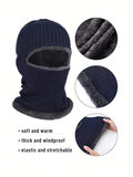 Ski Mask For Men Winter Knitted Windproof Neck Full Face Mask Balaclava Hats 1 Hole Ski Mask Fleece For Men Winter Favors Face Scarf Winter Christmas Thanksgiving New Years Holiday Gifts