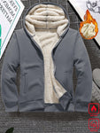 Manfinity Basics Men Zip Front Thermal Hoodie