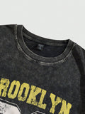 ROMWE Street Life Men Letter Graphic Football Tee For Summer, School