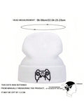 1pc Unisex Gaming Controller Embroidery Knitted Beanie Hat, Warm And Fashionable For Outdoor In Autumn/Winter Seasons