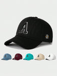 1pc Embroidered Letter A Adjustable Baseball Cap Unisex Outdoor Sunscreen Casual Hat Suitable For Spring Autumn Travel Beach Vacation Y2K Style Cap