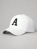 1pc Embroidered Letter A Adjustable Baseball Cap Unisex Outdoor Sunscreen Casual Hat Suitable For Spring Autumn Travel Beach Vacation Y2K Style Cap