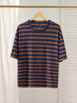 Manfinity UrbanChill Men's Casual Stripe Loose Knit Short Sleeve T-Shirt