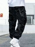 1pc Men's Camo Multi-Pocket Cargo Pants, Streetwear Hiphop Outdoor Sports Casual Tapered Ankle-Length Pants, Spring/Autumn