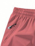 Men's Anti-Lost Zippered Pocket Drawstring Waistband 3/4 Sports Shorts With Unique Features