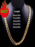 6mm 18K Gold Plated Men's Hip-Hop Necklace, Gift And Party Jewelry Set, Men's Fashion Stainless Steel Chain Necklace, Daily Ornamental Punk Hip-Hop Style Cowboy Wide Chain And Four-Sided Steel Style Street Men's Necklace