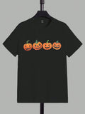 Manfinity RebelGame 1pc Men Y2K Clothes Funny Casual Fit Trendy High Street Vintage Style Pumpkin Graphic T-Shirt, Fall Halloween Clothes Outfit