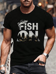 Men's Casual Letter Print Short Sleeve Crew Neck T-Shirt For Summer