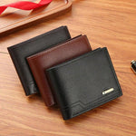 1-2pcs Men's PU Leather Wallet, Large Capacity And Multiple Card Slots, Can Store Large Bills, Simple Coin Pocket, Credit Card, Bank Card, ID Card Photo Slot, Business Casual Style, An Ideal Gift For Men's Birthday Or Partner