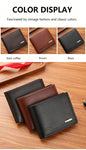 1-2pcs Men's PU Leather Wallet, Large Capacity And Multiple Card Slots, Can Store Large Bills, Simple Coin Pocket, Credit Card, Bank Card, ID Card Photo Slot, Business Casual Style, An Ideal Gift For Men's Birthday Or Partner