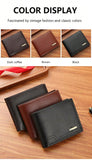 1-2pcs Men's PU Leather Wallet, Large Capacity And Multiple Card Slots, Can Store Large Bills, Simple Coin Pocket, Credit Card, Bank Card, ID Card Photo Slot, Business Casual Style, An Ideal Gift For Men's Birthday Or Partner