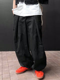 DAZY Men's Solid Color Casual Long Pants With Big Pockets For Daily Wear, Autumn