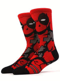 POTDEMIEL 2 Pairs Of Superhero Images Wolverine And Deadpool Socks Comfortable Cartoon Crew Socks Are Odor-Proof, Sweat-Wicking, Breathable, And Stylish - Perfect For Gifts, Parties, Everyday Wear, And Casual Events In The Marvel Heroes Series