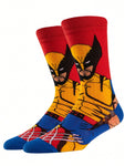 POTDEMIEL 2 Pairs Of Superhero Images Wolverine And Deadpool Socks Comfortable Cartoon Crew Socks Are Odor-Proof, Sweat-Wicking, Breathable, And Stylish - Perfect For Gifts, Parties, Everyday Wear, And Casual Events In The Marvel Heroes Series