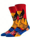 POTDEMIEL 2 Pairs Of Superhero Images Wolverine And Deadpool Socks Comfortable Cartoon Crew Socks Are Odor-Proof, Sweat-Wicking, Breathable, And Stylish - Perfect For Gifts, Parties, Everyday Wear, And Casual Events In The Marvel Heroes Series