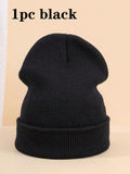 3pcs Men's Simple Solid Color Fashionable Winter Unisex Thickened Warm Winter Hat Halloween