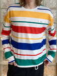 Manfinity UrbanChill Men's Fashionable Casual Striped Loose Long Sleeve Knitted T-Shirt