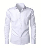 SANOPY Men's Casual Business Slim Fit Dress Shirt With Pockets