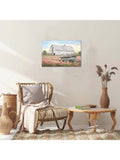 1pcs Farmhouse Canvas Wall Art, White Barn