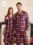 Shein CoupledUp Men's Plaid Christmas Print Loungewear Set - MapleCo