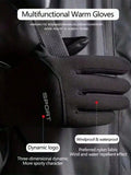 1 Pair Unisex Winter Waterproof Bicycle Gloves Outdoor Sports Skiing Running Motorcycle Touch Screen Wool Warm Anti-Slip Full-Finger Gloves Christmas Thanksgiving New Years Holiday Gifts