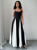 SHEIN Raffinéa Colorblock Spaghetti Strap Long Dress