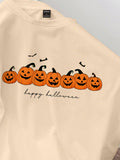 Manfinity UrbanChill Plus Size Khaki Short Sleeve Pumpkin Halloween T-Shirt For Men