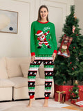 2pcs/Set Women Christmas Santa Claus Print Top