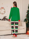 2pcs/Set Women Christmas Santa Claus Print Top