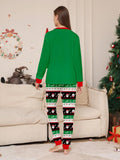 2pcs/Set Women Christmas Santa Claus Print Top