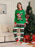 2pcs/Set Women Christmas Santa Claus Print Top