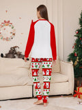 2pcs/Set Women's Christmas New Deer Print Long Sleeve Top And Pants Casual Lounge Sleepwear Pajamas