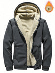 Men Zip Up Thermal Lined Hooded Jacket