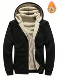 Men Zip Up Thermal Lined Hooded Jacket