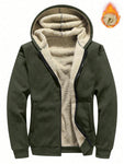 Men Zip Up Thermal Lined Hooded Jacket