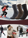 3/6 Pairs Men's Thermal Thick Fleece Lined Hiking Socks, Soft And Comfortable, Suitable For Cold Weather, Winter, Black