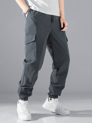 Manfinity Hypemode Loose Fit Men's Flap Pocket Side Drawstring Waist Pants